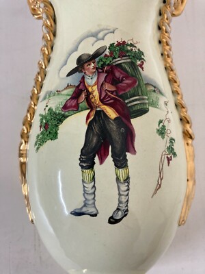 Vaso Figurato In Ceramica Esperia Con Scene Di Vendemmia E Costumi Popolari