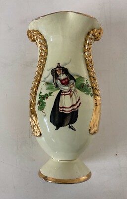 Vaso Figurato In Ceramica Esperia Con Scene Di Vendemmia E Costumi Popolari