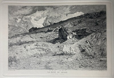 Carlo Follini E Oreste Silvestri: La Dent Du Géant. Incisione Originale All'Acquaforte, XIX Secolo.