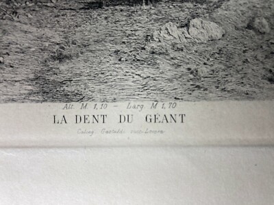 Carlo Follini E Oreste Silvestri: La Dent Du Géant. Incisione Originale All'Acquaforte, XIX Secolo.