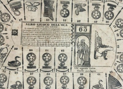 Antico Gioco Di Percorso: Giuoco Dell'Oca. Rarità Dell'Ottocento, Firenze, Spiombi, 1846