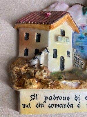Arte, Folklore E Ceramica Popolare: Placca Decorativa Umoristico Pastorale