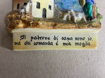 Arte, Folklore E Ceramica Popolare: Placca Decorativa Umoristico Pastorale