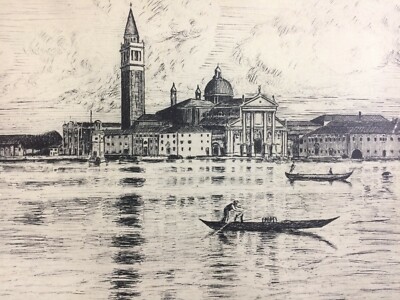 Venezia: Veduta Panoramica Dell'Isola Di San Giorgio, Incisione All'Acquaforte