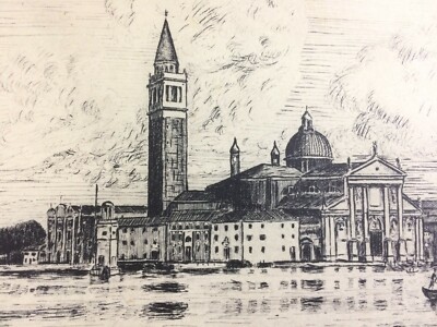 Venezia: Veduta Panoramica Dell'Isola Di San Giorgio, Incisione All'Acquaforte