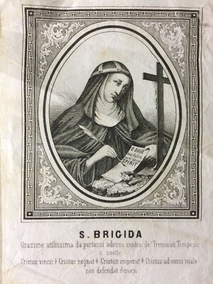 Arte Popolare Devozionale: Santa Brigida Protettrice Contro Terremoti E Tempeste