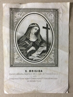 Arte Popolare Devozionale: Santa Brigida Protettrice Contro Terremoti E Tempeste