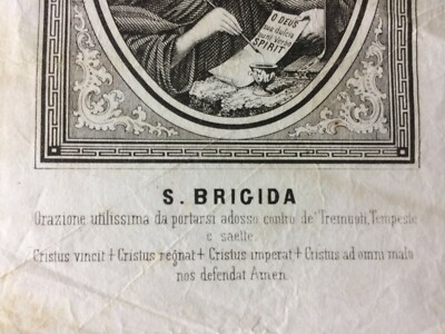 Arte Popolare Devozionale: Santa Brigida Protettrice Contro Terremoti E Tempeste