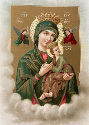 Madonna Del Perpetuo Soccorso   Santino Cromolitografico (1897)