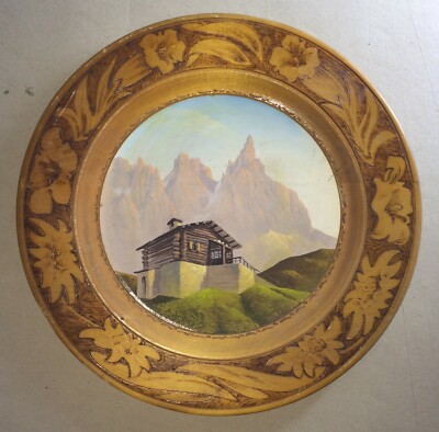 Montagna, Dolomiti, Pale, Baita Segantini: Inusuale Dipinto Su Legno Pirografato