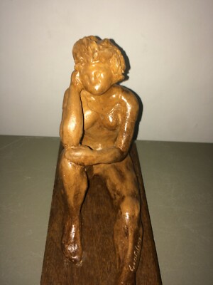Scultura In Terracotta, Nudo Seduto, Firmata Gentilini