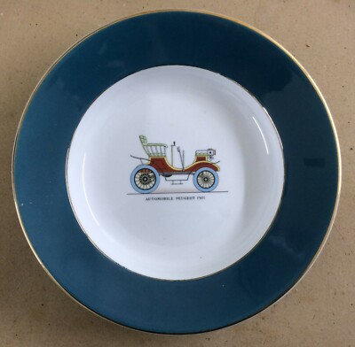 Auto d'Epoca   Locomozione   Piatto Decorativo In Porcellana   Lady Manor   Peugeot 1901