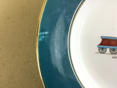 Piatto Decorativo Con Locomotiva Italiana Del 1840