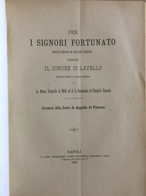 Basilicata, Potenza, Lavello, Melfi, Gaudiano: Giuridica Fortunato, Usi Civici E Demanio
