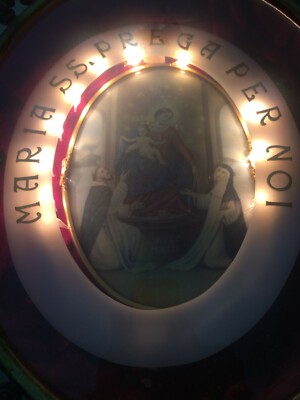 Arte Popolare Devozionale   Napoli   Pompei   Madonna Del Rosario   Quadro Luminoso