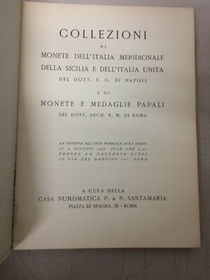 Catalogo d'Asta Numismatica: Monete Dell'Italia Meridionale, Sicilia E Papato, 1952
