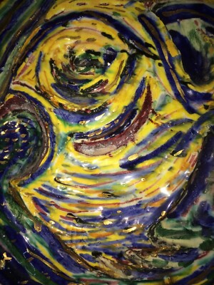 Ceramica Artistica Decorativa Raffigurante Un Pesce Piranha, Firmata E Datata 1954