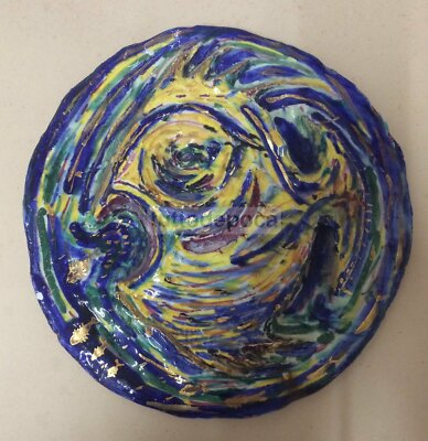 Ceramica Artistica Decorativa Raffigurante Un Pesce Piranha, Firmata E Datata 1954