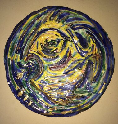 Ceramica Artistica Decorativa Raffigurante Un Pesce Piranha, Firmata E Datata 1954