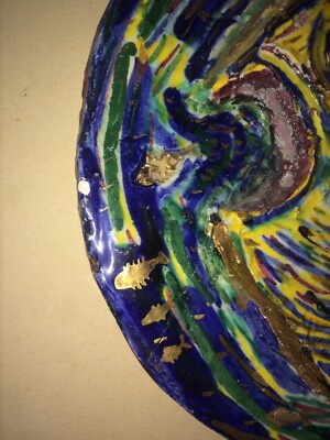 Ceramica Artistica Decorativa Raffigurante Un Pesce Piranha, Firmata E Datata 1954