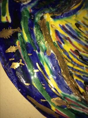 Ceramica Artistica Decorativa Raffigurante Un Pesce Piranha, Firmata E Datata 1954