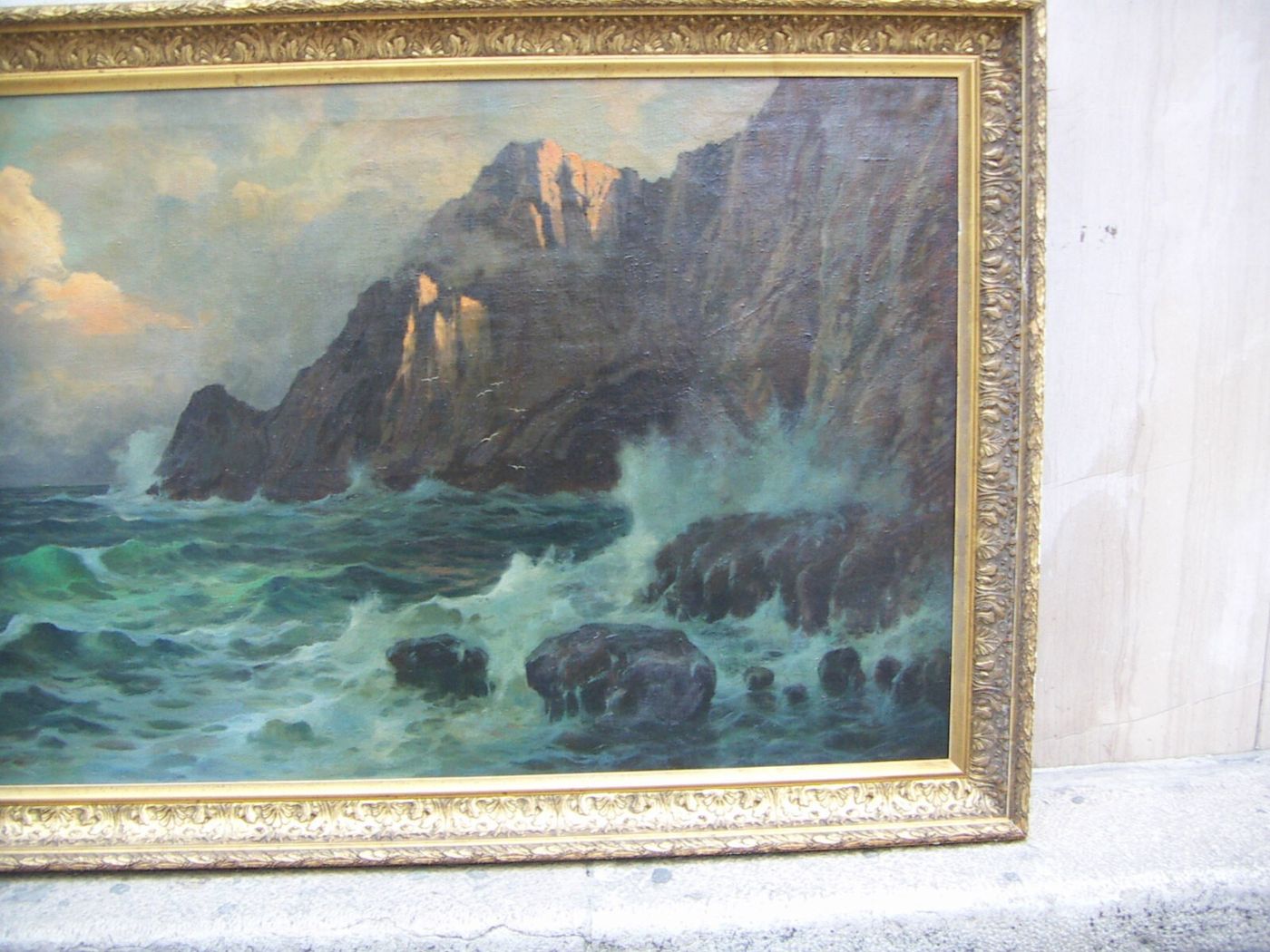 Grande Dipinto Decorativo   Veduta Costiera Di Capri   Ilio Giannaccini