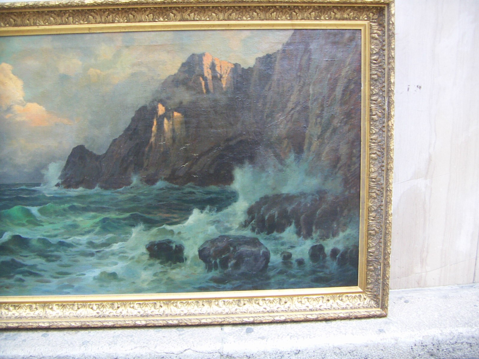 Grande Dipinto Decorativo   Veduta Costiera Di Capri   Ilio Giannaccini