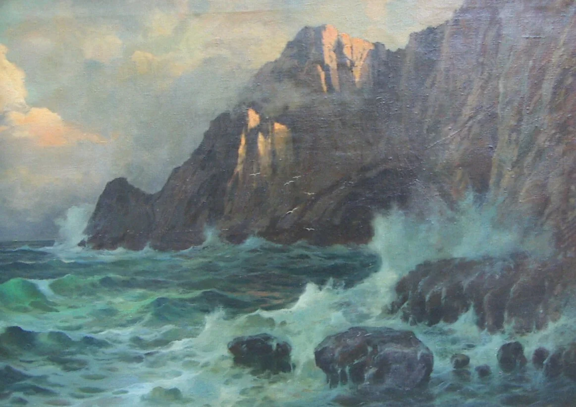 Large Decorative Painting — Coastal View of Capri — Ilio Giannaccini