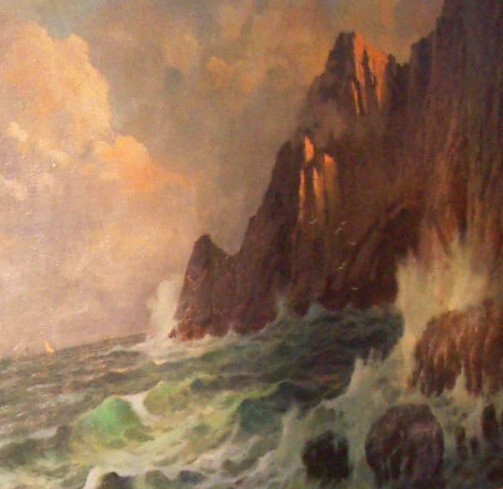 Grande Dipinto Decorativo   Veduta Costiera Di Capri   Ilio Giannaccini