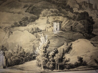 Campania, Irpinia, Ariano: Antica Veduta. Litografia Originale Dell'Artista Leale, XIX Secolo
