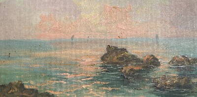 Vedute Costiere, Coppia Di Dipinti A Olio, Inizio XX Secolo