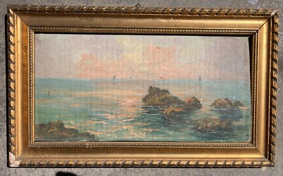 Vedute Costiere, Coppia Di Dipinti A Olio, Inizio XX Secolo
