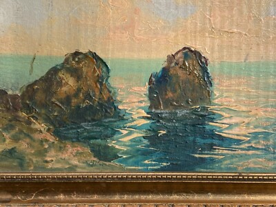 Vedute Costiere, Coppia Di Dipinti A Olio, Inizio XX Secolo