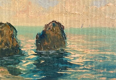 Vedute Costiere, Coppia Di Dipinti A Olio, Inizio XX Secolo