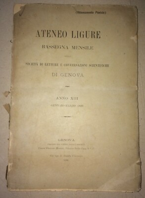 Ateneo Ligure   Genova: Sonno, Antropologia E Indigeni d'America (1890)