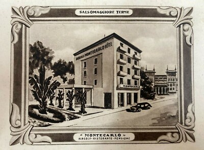Salsomaggiore Terme Albergo Montecarlo Ristorante Famiglia Parmigiani Cartolina Pubblicitaria