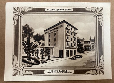 Salsomaggiore Terme Albergo Montecarlo Ristorante Famiglia Parmigiani Cartolina Pubblicitaria