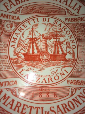 Amaretti Di Saronno Lazzaroni, Piatto Pubblicitario In Ceramica, Riedizione