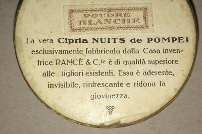 Scatola Pubblicitaria Nuits De Pompei, Cipria Rancè