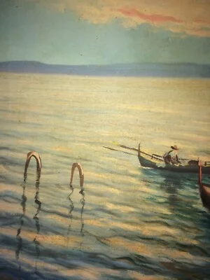 Marina con Pescatori, Artista Italiano del Novecento (pinto)
