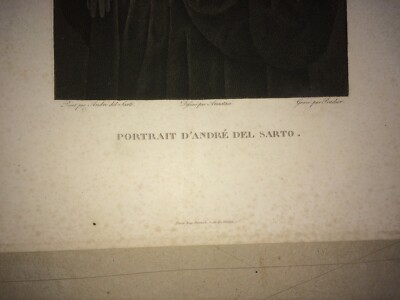Ritratto Di Andrea Del Sarto. Incisione All'Acquaforte Di Pradier Da Anastasi, XIX Secolo
