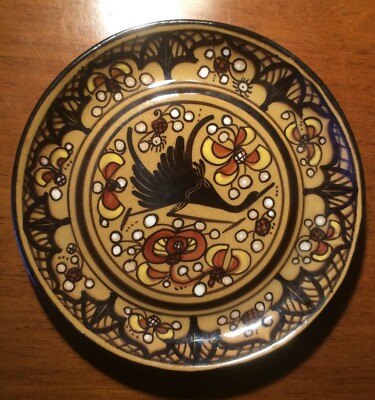 Albisola, Artistica Ceramica, Piatto Da Collezione Mga Mazzotti, Decorativo Con Uccello