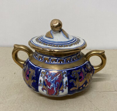 Ceramica Da Collezione Araldica: Maioliche Deruta Con Draghi Alati