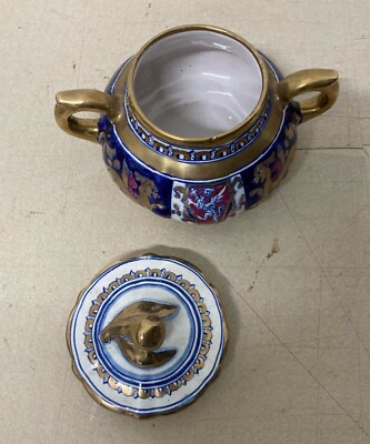 Ceramica Da Collezione Araldica: Maioliche Deruta Con Draghi Alati