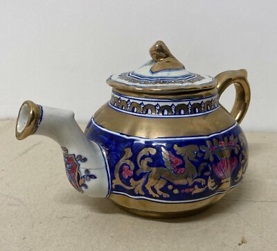 Ceramica Da Collezione   Maioliche Deruta   Draghi Alati   Caffettiera Teiera   Dorature