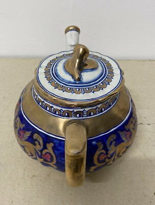 Ceramica Da Collezione   Maioliche Deruta   Draghi Alati   Caffettiera Teiera   Dorature