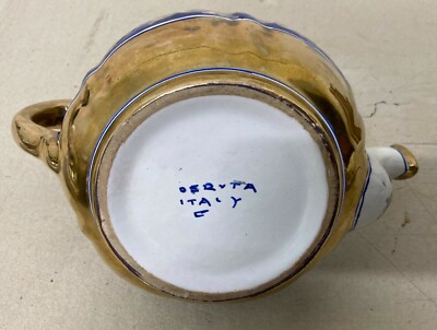 Ceramica Da Collezione   Maioliche Deruta   Draghi Alati   Caffettiera Teiera   Dorature