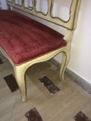 Decorativo Complemento d'Arredo: Panca Laccata E Dorata In Stile Veneziano