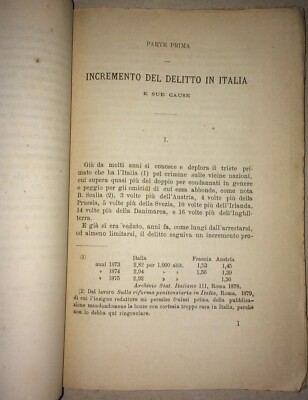 Cesare Lombroso Sull'Incremento Del Delitto In Italia (1879)