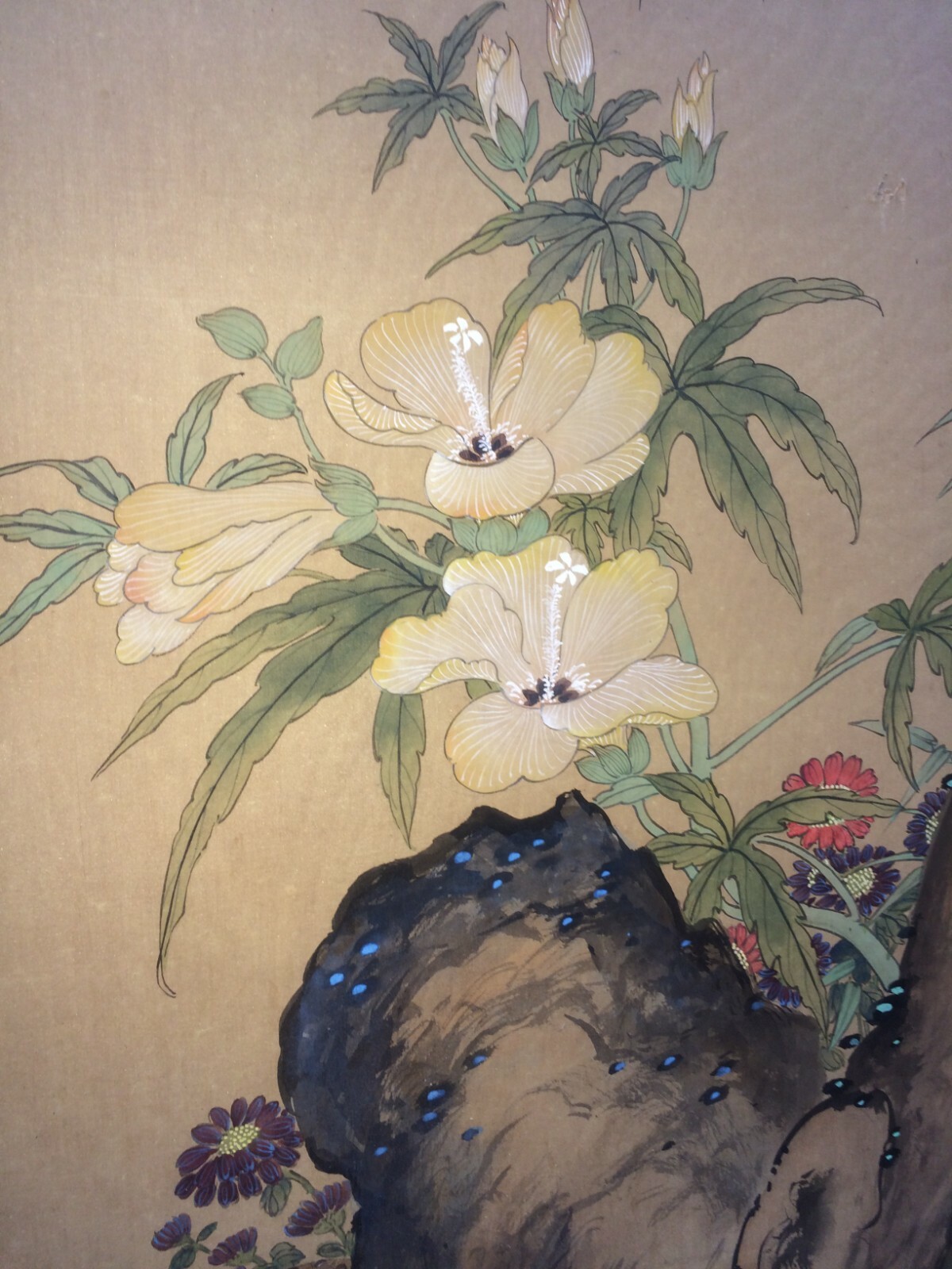 Grande Pannello Decorativo   Illustrazione Artistica   Orientalista   Uccelli E Fiori